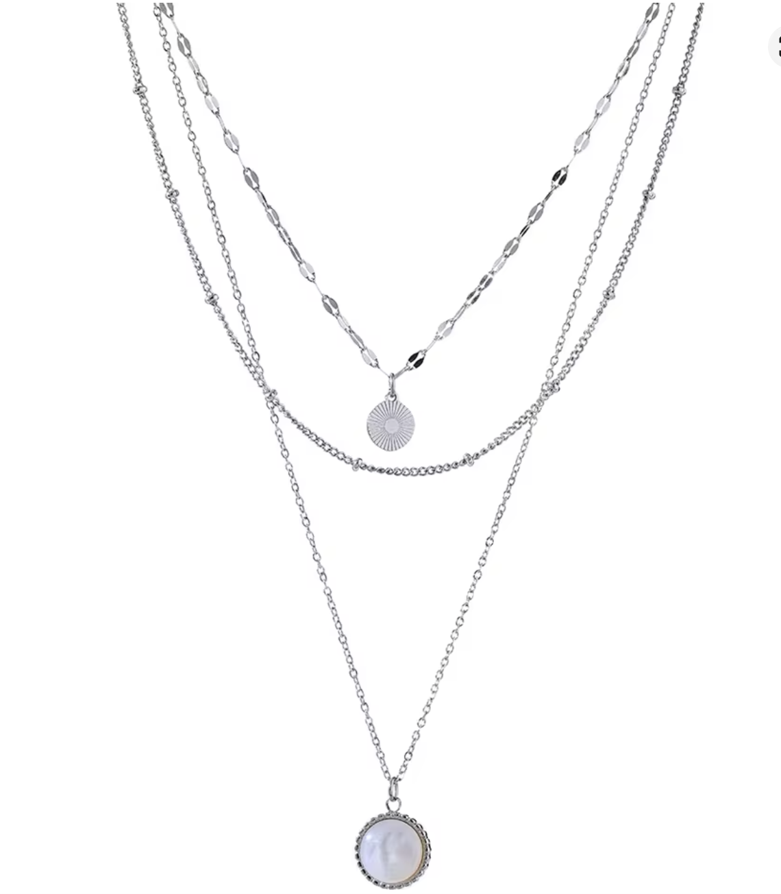 Bohemian Round Pendant Stainless Steel Necklace