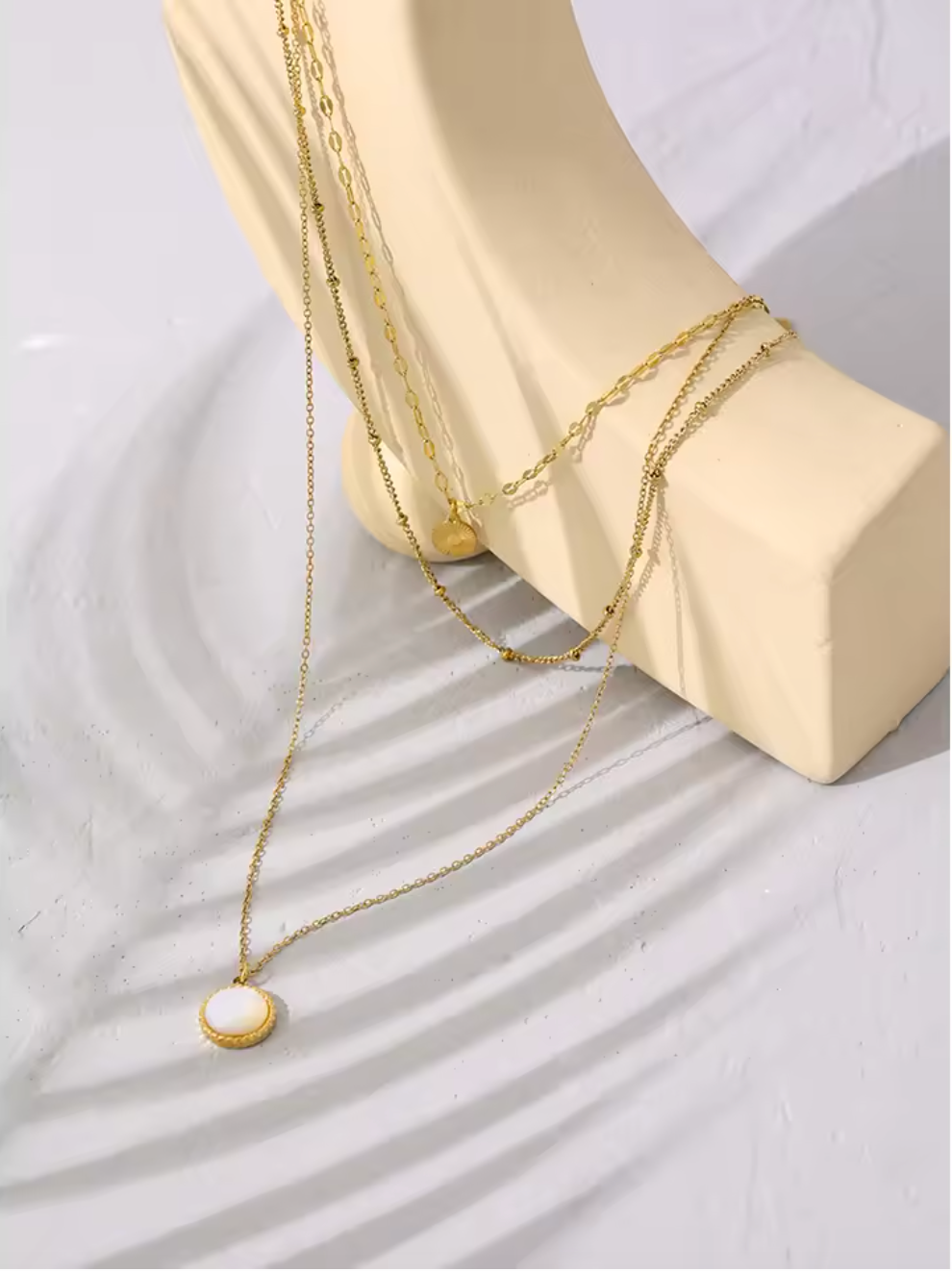 Bohemian Round Pendant Stainless Steel Necklace