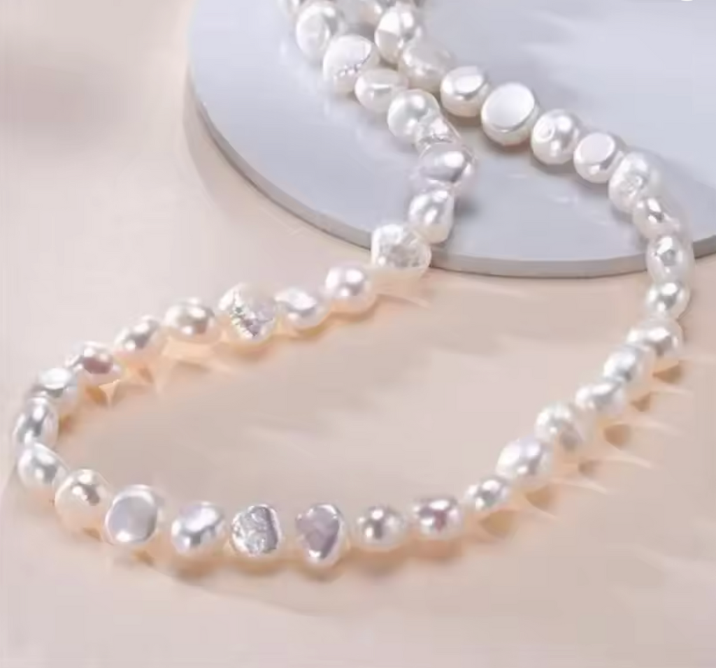 Real Natural Baroque Freshwater Pearl Choker Necklace for Women