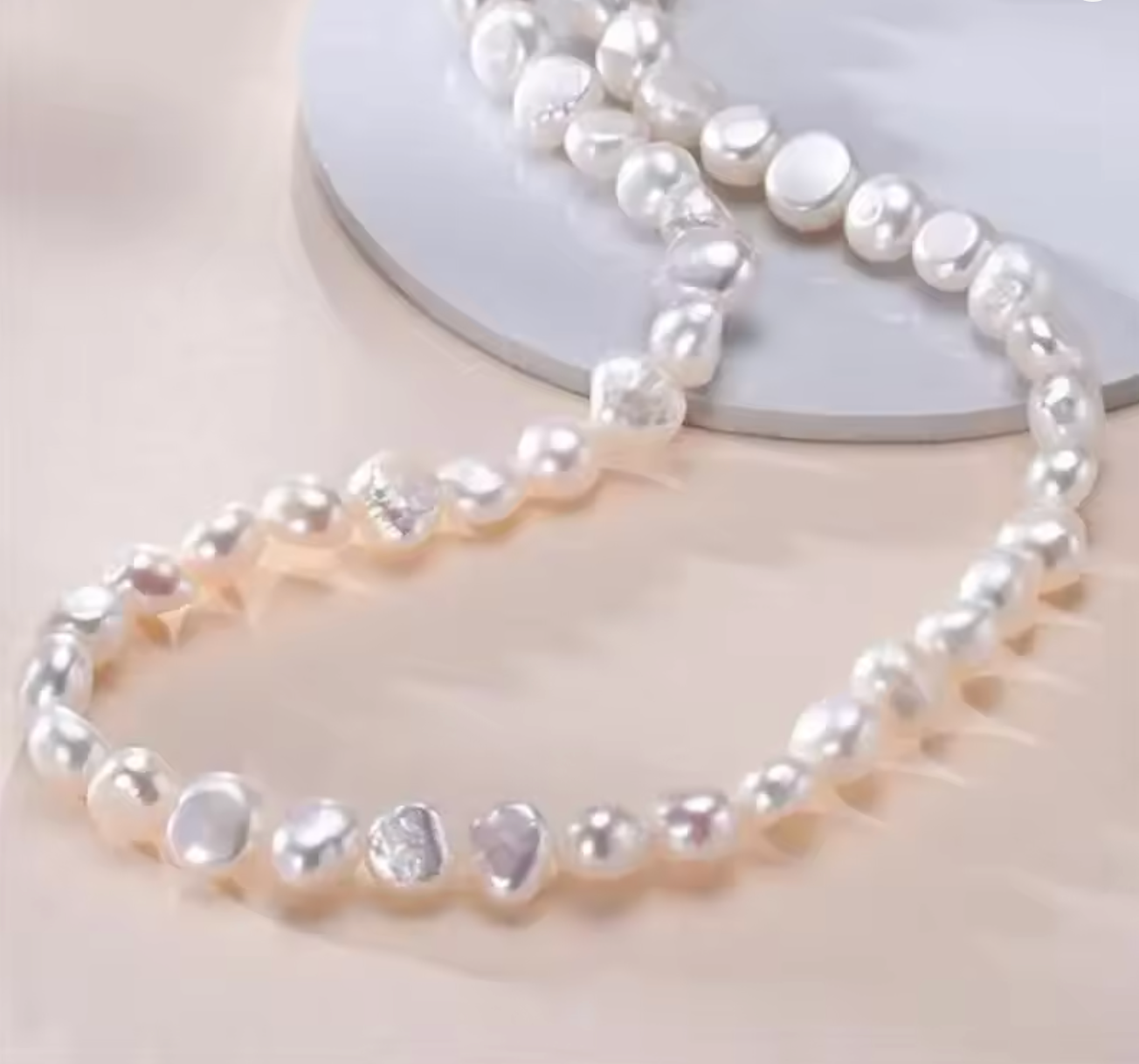 Real Natural Baroque Freshwater Pearl Choker Necklace for Women