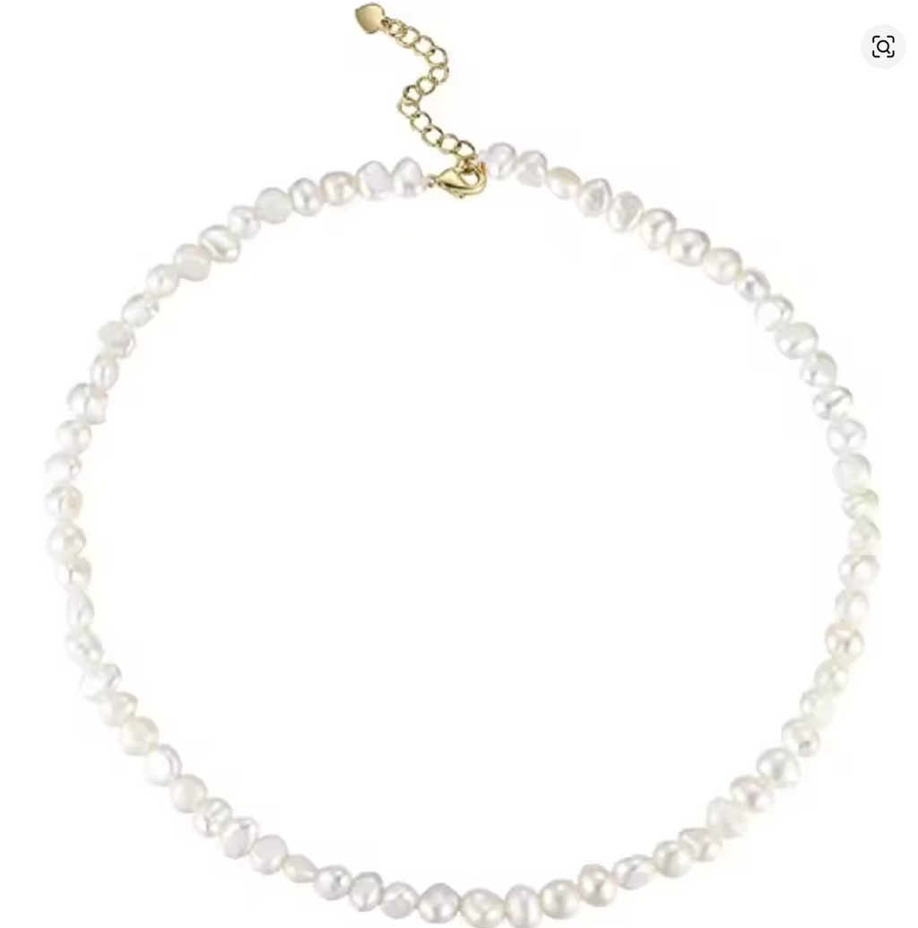 Real Natural Baroque Freshwater Pearl Choker Necklace for Women