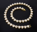 Shiny Heart Zircon Hip Hop Tennis Chain Jewelry Set