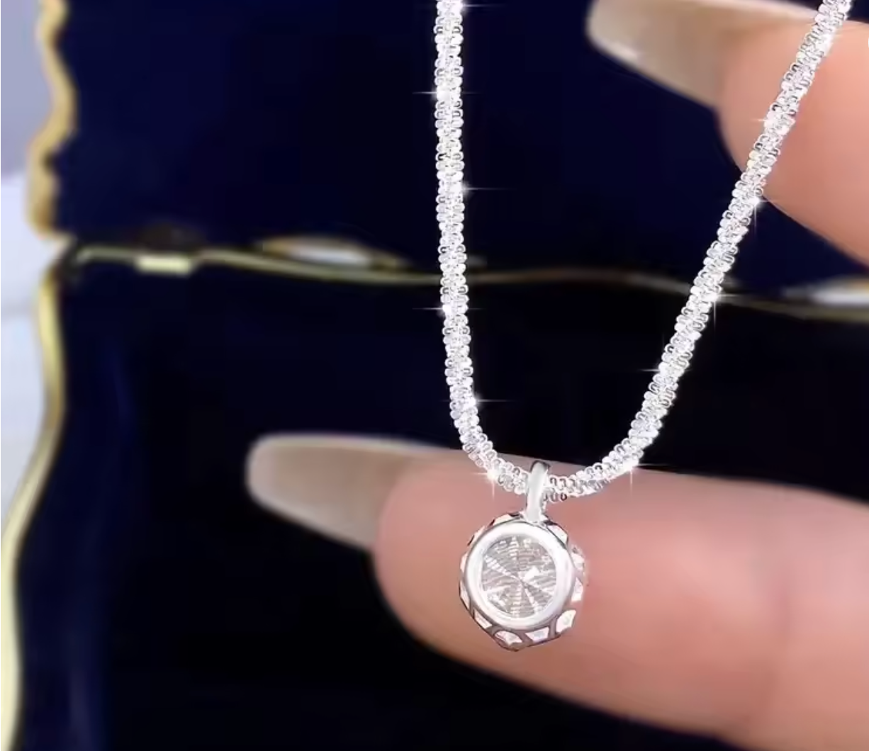 Real Moissanite Diamond 6 Prong Pendant Necklace