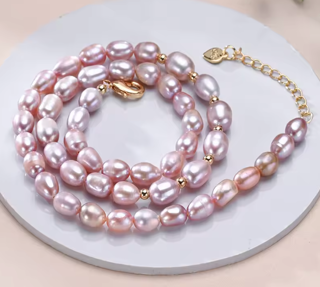 Natural Freshwater Pearl Multicolored Rice Shape Necklace