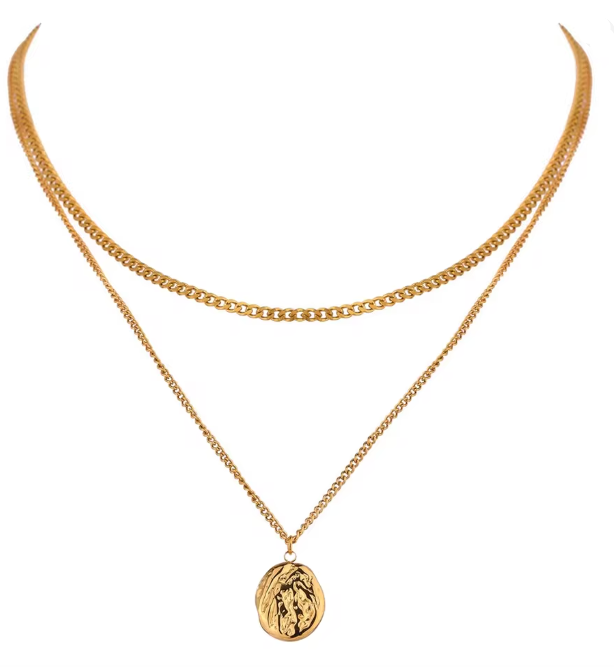 316L Stainless Steel Layered Necklace for Women