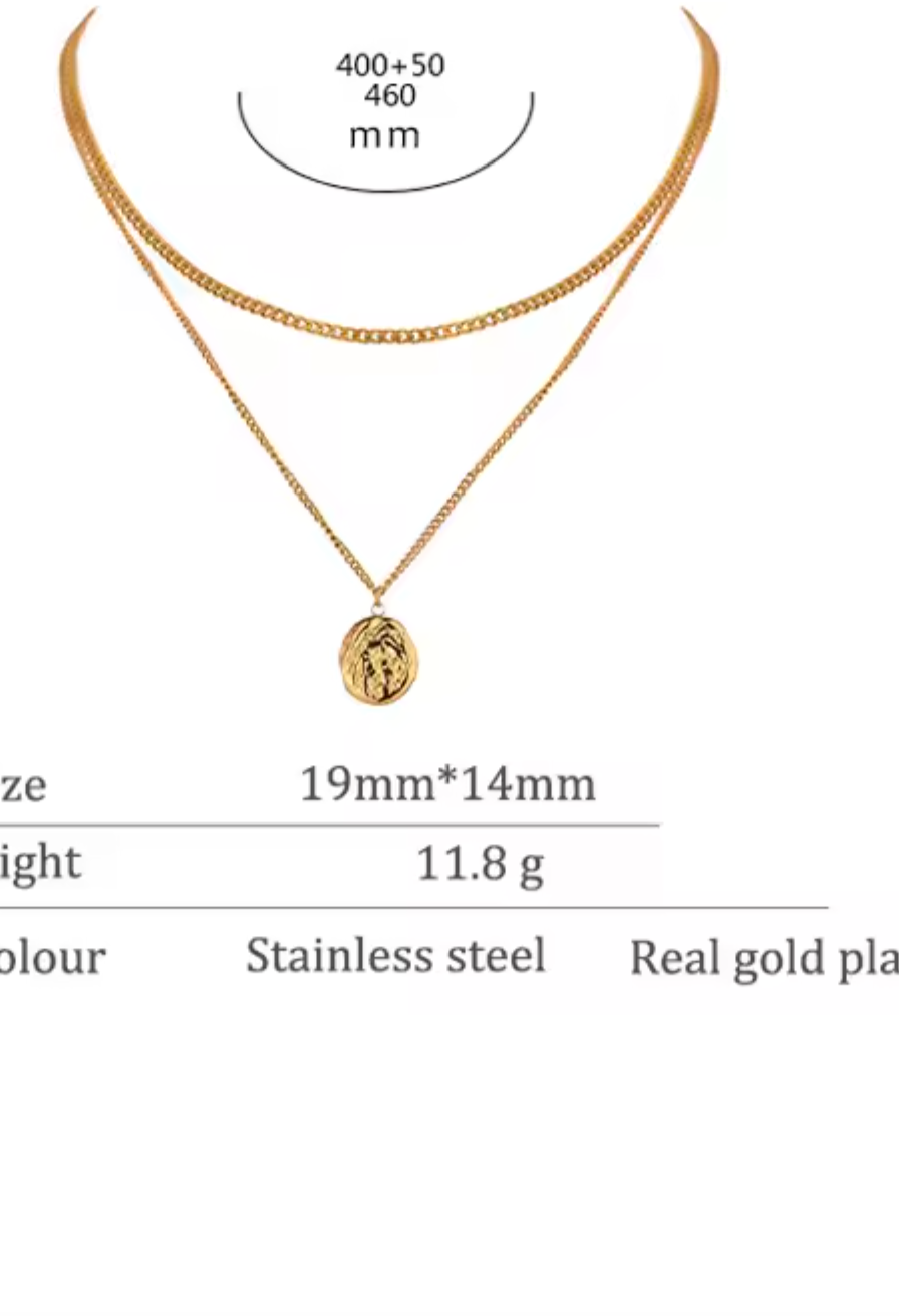316L Stainless Steel Layered Necklace for Women